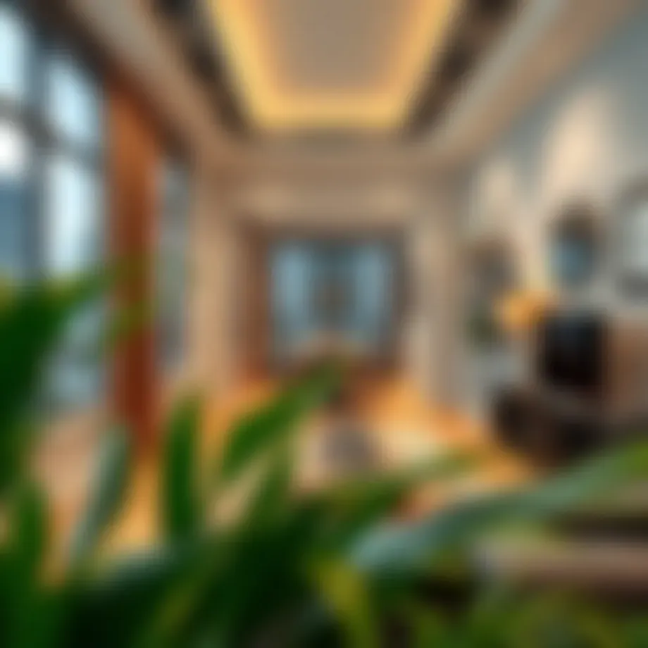 Cozy studio apartment interior with modern decor