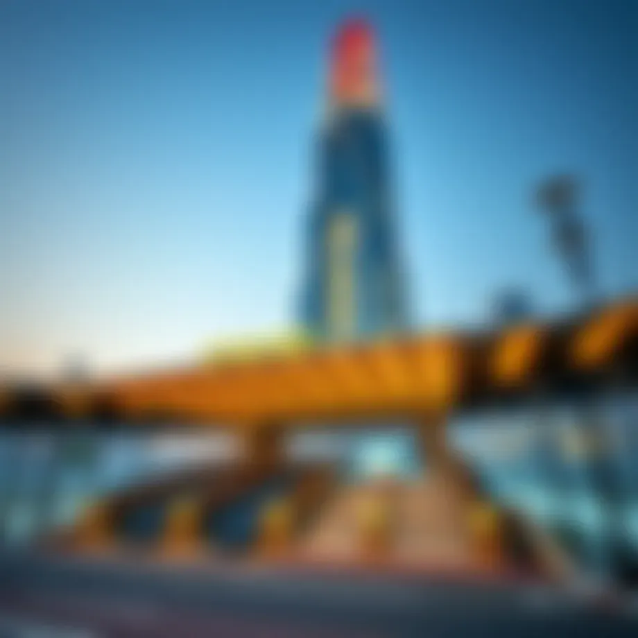 Exterior view of Emirate Tower Metro Station showcasing its modern architecture