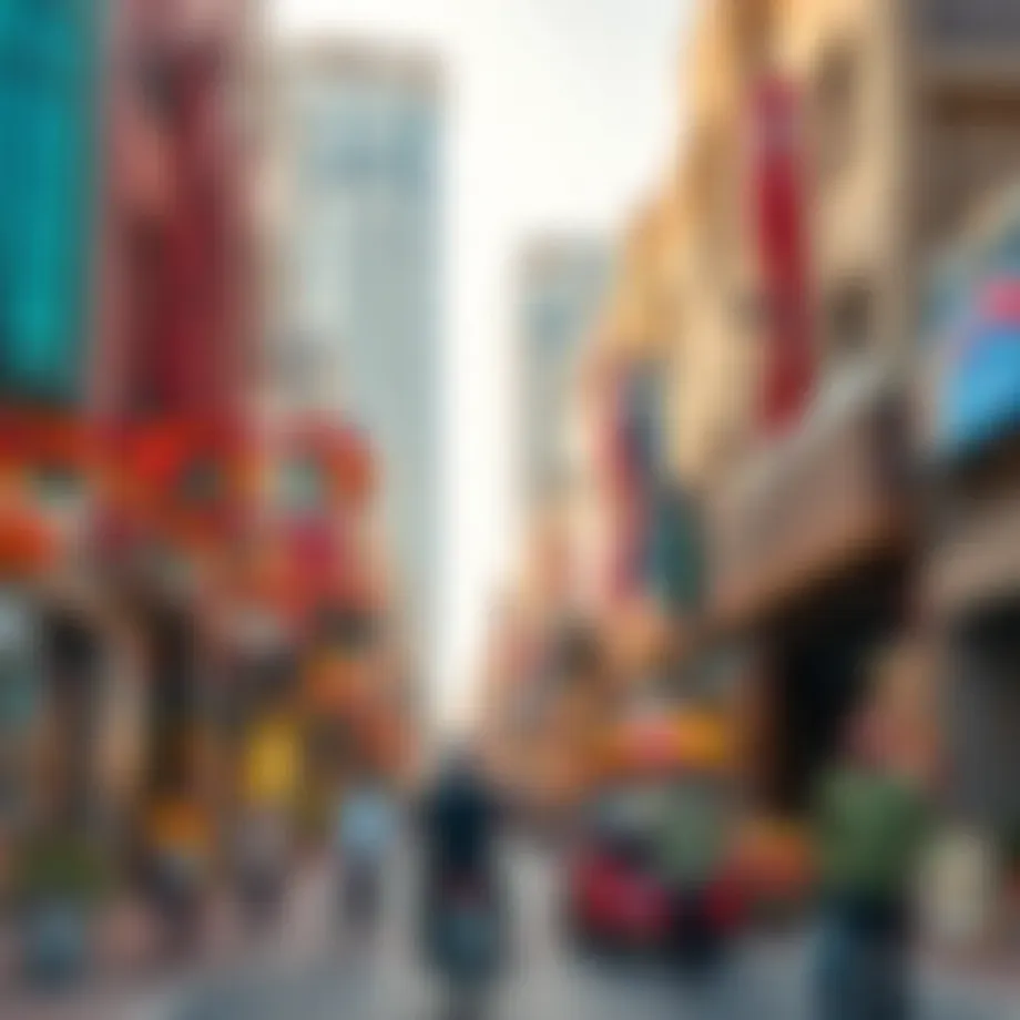 Vibrant street view of Rolla Street showcasing cultural elements