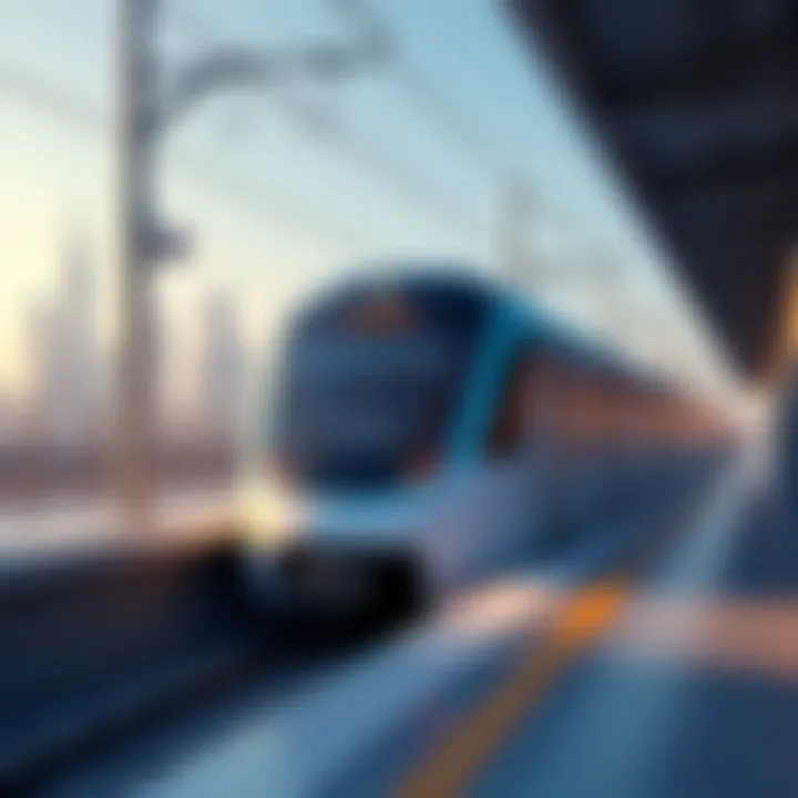 Dubai Metro train arriving at the station