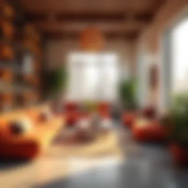 Shared Common Area for Socializing A vibrant common area in a shared accommodation setting