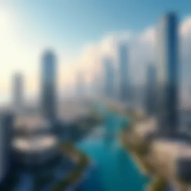 Modern Dubai Skyline Overview of a modern Dubai skyline with residential buildings