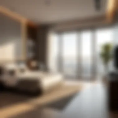 Modern Central Studio Design in Dubai Stylish central studio apartment interior in Dubai